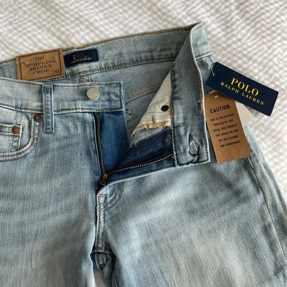 Polo Ralph Lauren Distressed Tompkins Skinny Crop Jeans - Picture 5 of 13